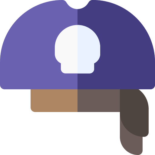piracki kapelusz Basic Rounded Flat ikona