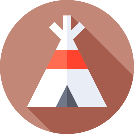 Teepee Flat Circular Flat icon