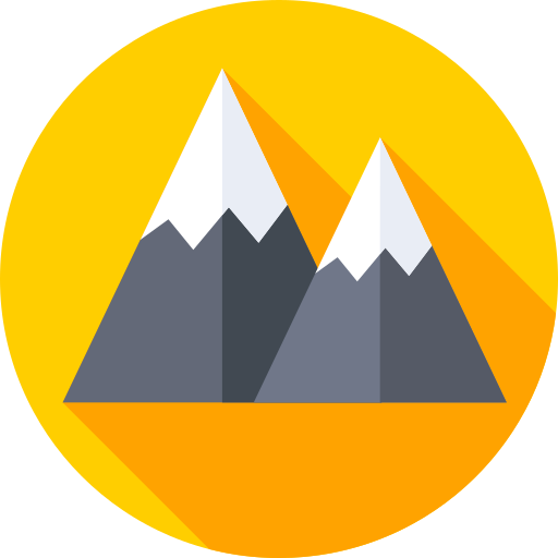 montaña Flat Circular Flat icono