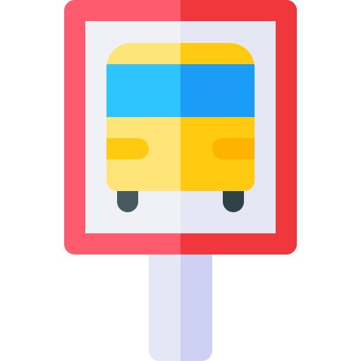 przystanek autobusowy Basic Rounded Flat ikona