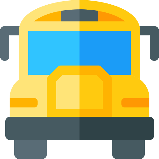 autobús escolar Basic Rounded Flat icono