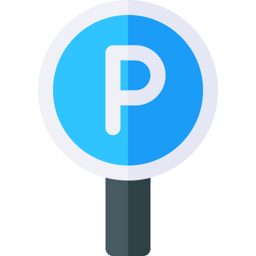 segno di parcheggio Basic Rounded Flat icona