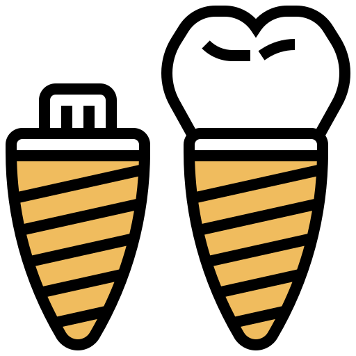 Dental implant Meticulous Yellow shadow icon