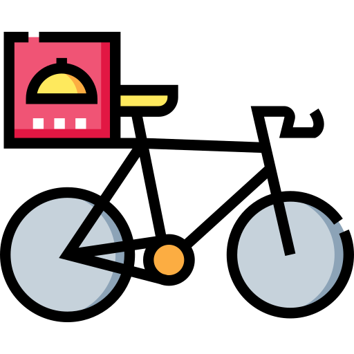 bici di consegna Detailed Straight Lineal color icona