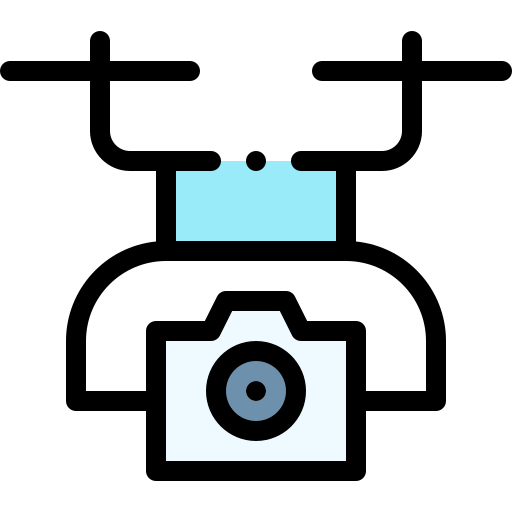 カメラドローン Detailed Rounded Lineal color icon