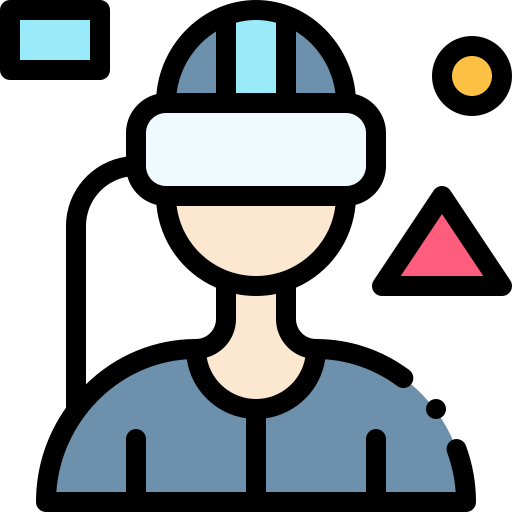 gafas de realidad virtual Detailed Rounded Lineal color icono