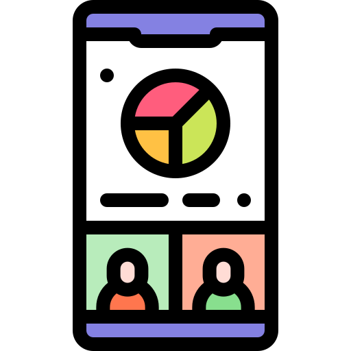 온라인 회의 Detailed Rounded Lineal color icon