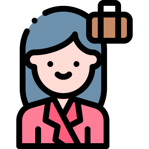Businesswoman Detailed Rounded Lineal color icon