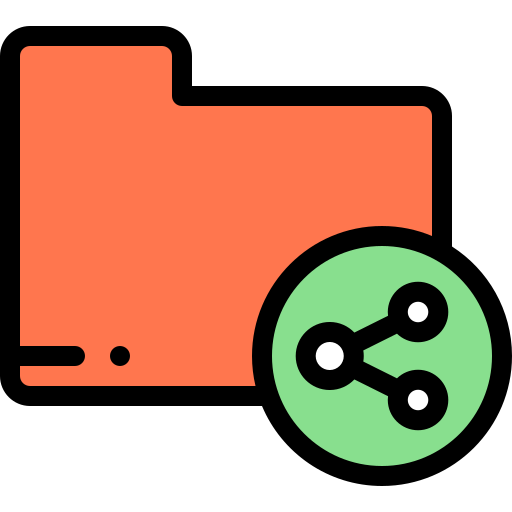compartición de archivos Detailed Rounded Lineal color icono