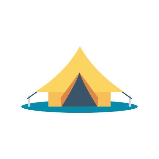 Camping tent Dinosoft Flat icon