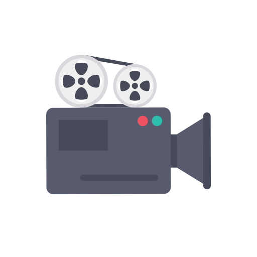cámara de cine Dinosoft Flat icono