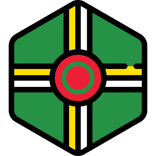 dominica Flags Hexagonal icono