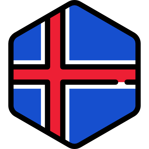 islandia Flags Hexagonal icono