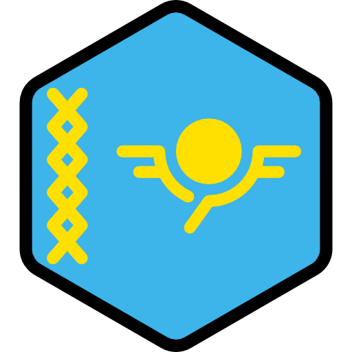 kazachstan Flags Hexagonal ikona