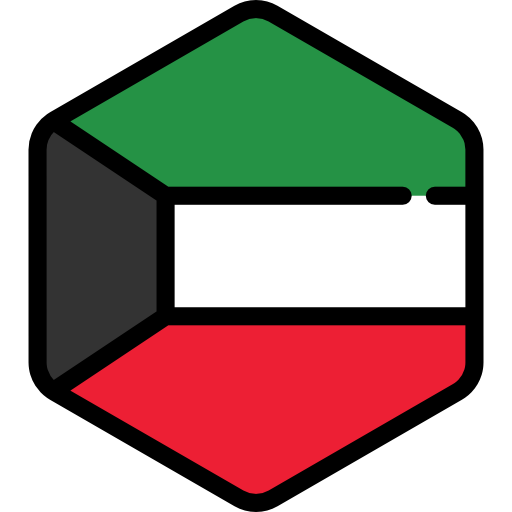 kuwait Flags Hexagonal icono