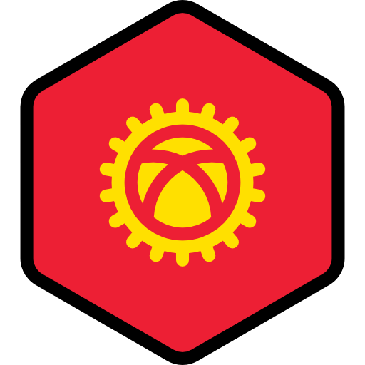 kirguistán Flags Hexagonal icono