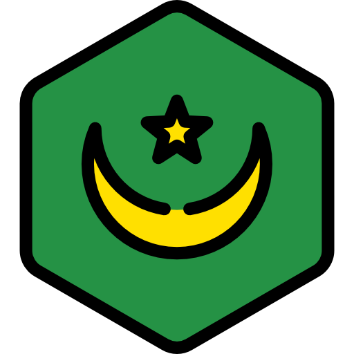 mauritania Flags Hexagonal icono
