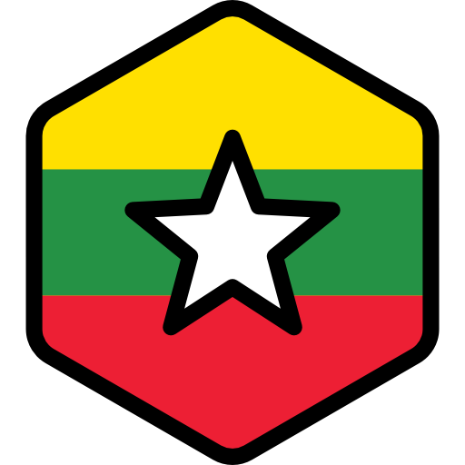 Мьянма Flags Hexagonal иконка