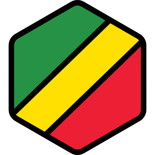 repubblica del congo Flags Hexagonal icona