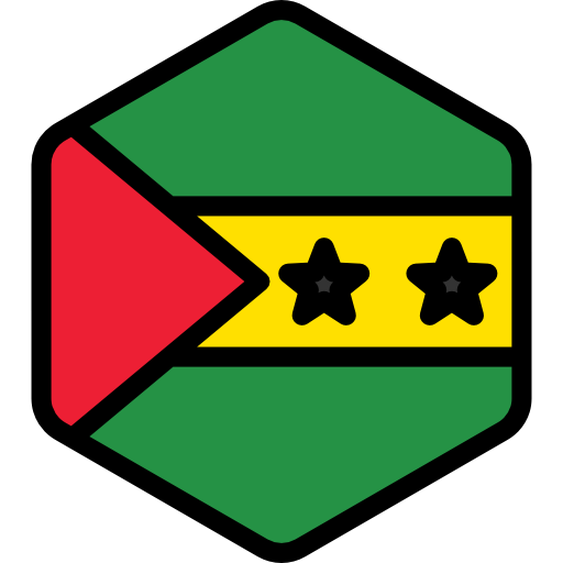 Sao tome and prince Flags Hexagonal icon
