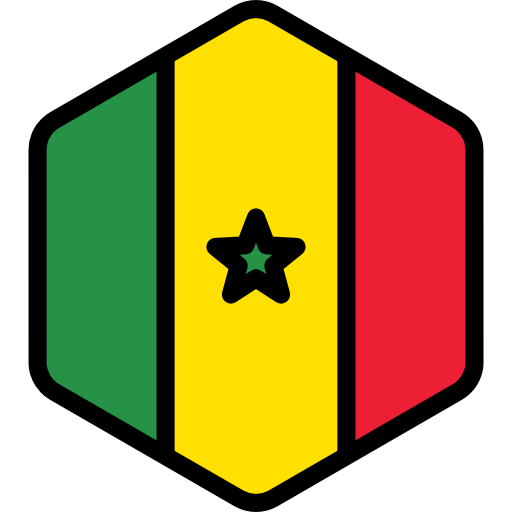 senegal Flags Hexagonal icon