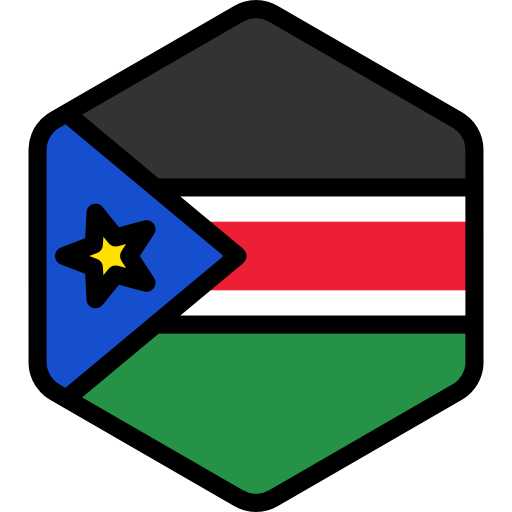sudan del sud Flags Hexagonal icona