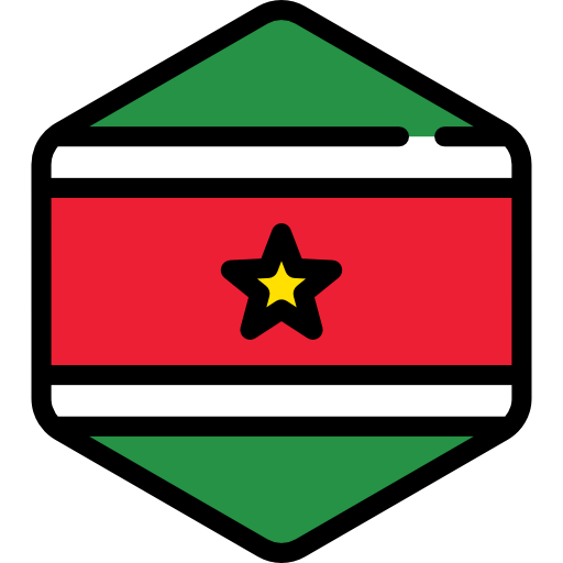 Suriname Flags Hexagonal icon