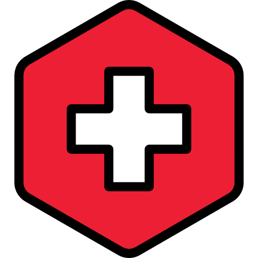 szwajcaria Flags Hexagonal ikona