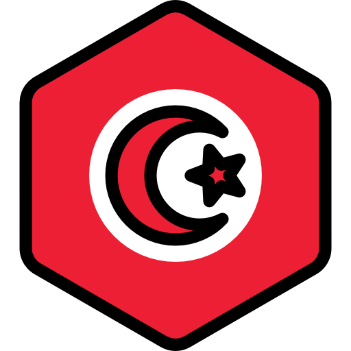 tunísia Flags Hexagonal Ícone