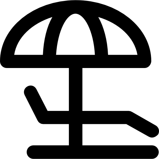 Sun umbrella Vector Market Bold Rounded icon