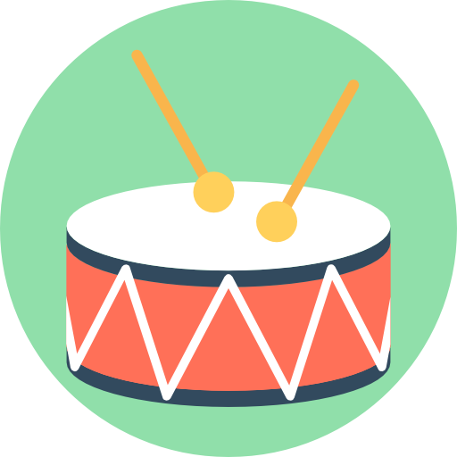 tambor Flat Color Circular icono