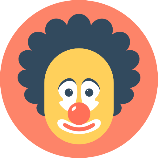 payaso Flat Color Circular icono