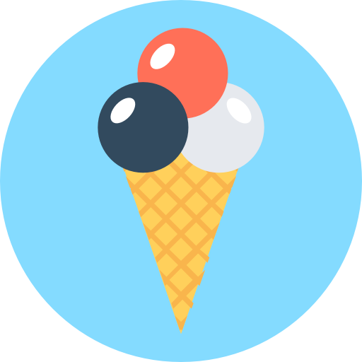 crème glacée Flat Color Circular Icône