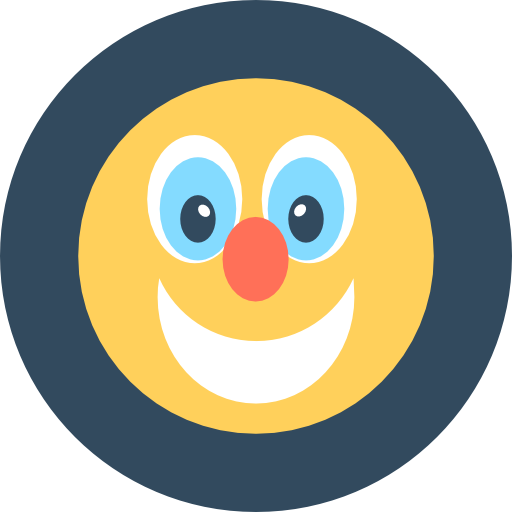clown Flat Color Circular icon