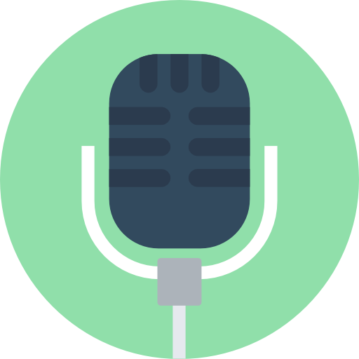 micrófono Flat Color Circular icono