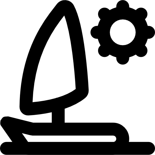 Sailboat Basic Black Outline icon
