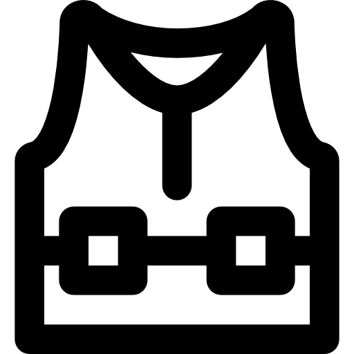 chaleco salvavidas Basic Black Outline icono
