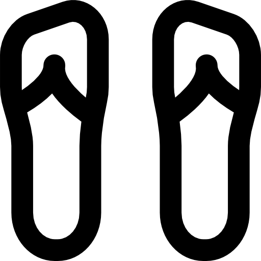 slippers Basic Black Outline icoon