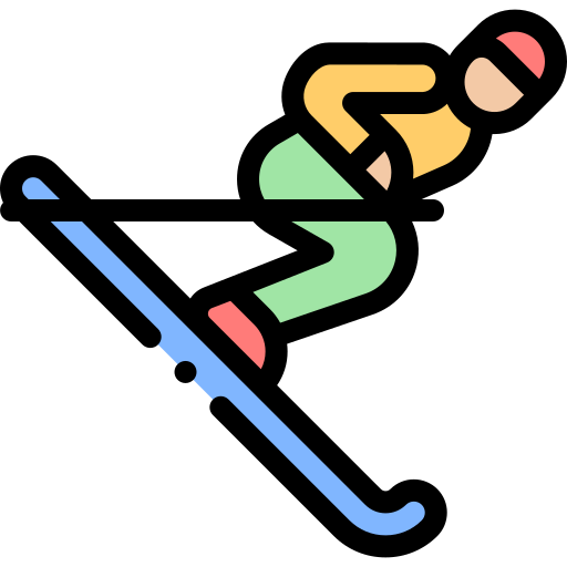 スノーボード Detailed Rounded Lineal color icon