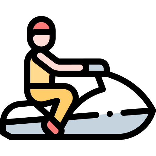 jet ski Detailed Rounded Lineal color icon