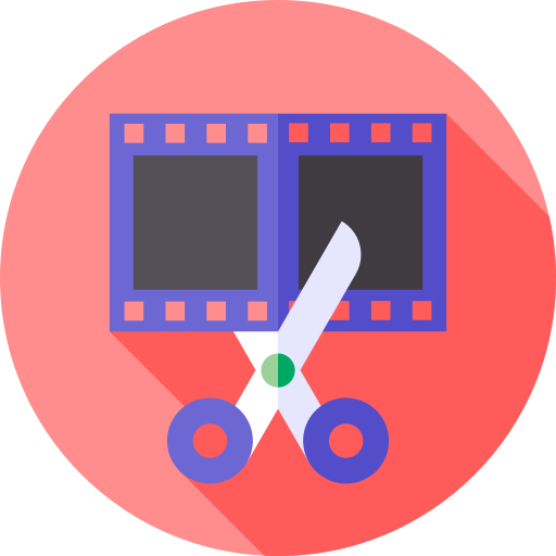 Film editing Flat Circular Flat icon