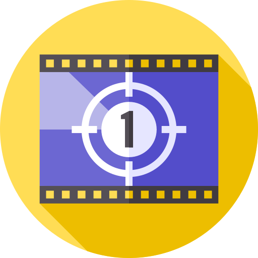film Flat Circular Flat icoon