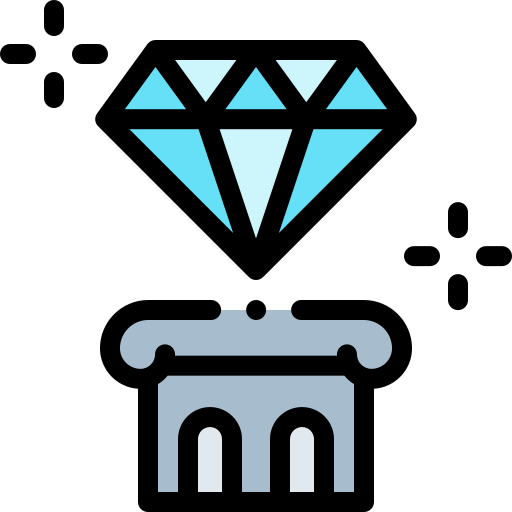 Diamond Detailed Rounded Lineal color icon