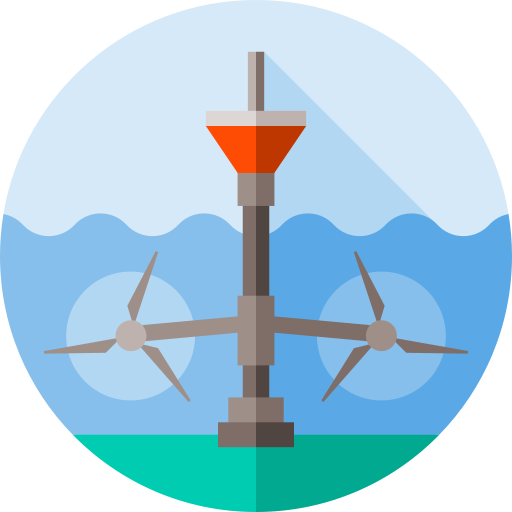 poder de las mareas Flat Circular Flat icono