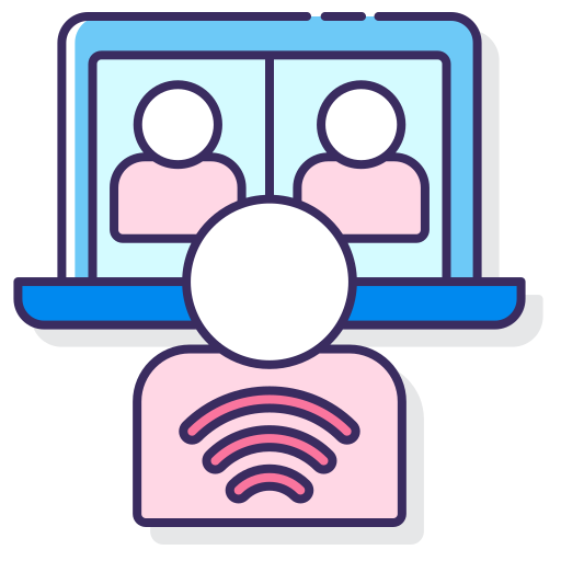 incontro on line Flaticons Lineal Color icona