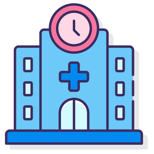 edificio del hospital Flaticons Lineal Color icono