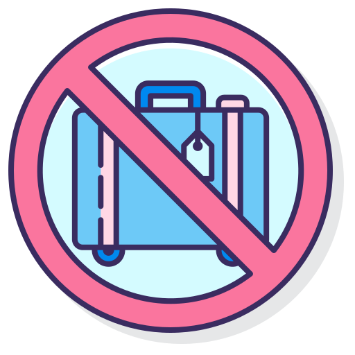 no viajar Flaticons Lineal Color icono