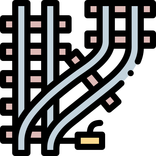 железная дорога Detailed Rounded Lineal color иконка