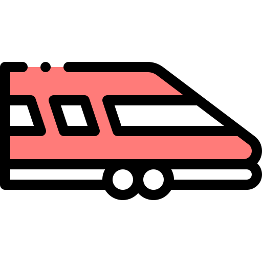 高速列車 Detailed Rounded Lineal color icon