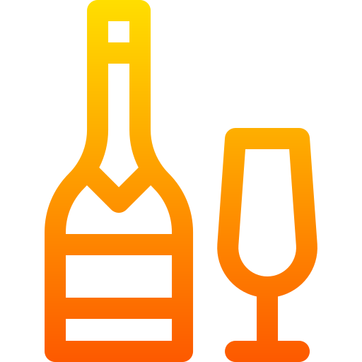 Бутылка вина Basic Gradient Lineal color иконка